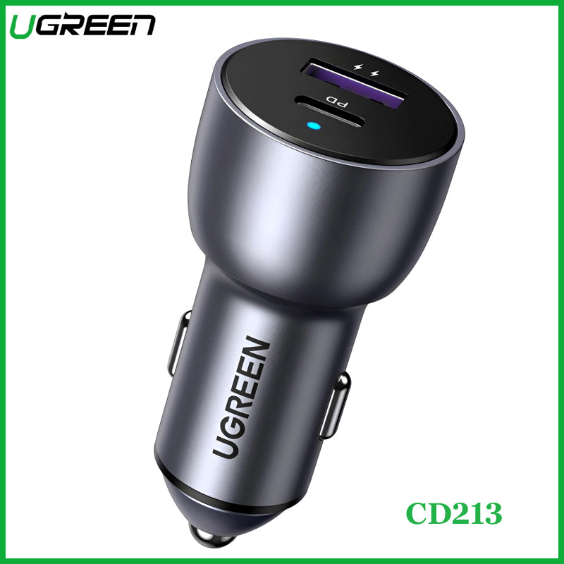 UGREEN CD213 52.5W Dual USB-C PD Fast Car Charger