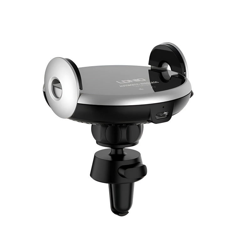 LDNIO MA02 Auto-Clamping Car Phone Holder – 15W Fast Wireless Charger with Type-C