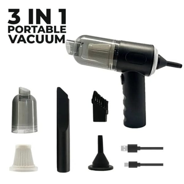 Powerful 3-in-1 Cordless Handheld Vacuum Cleaner With Led Light – Wet & Dry, Strong Suction For Car